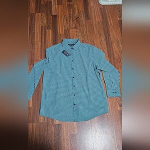 Mizzen And Main Leeward MENS Green Checkered BUTTON UP Shirt - Brand NEW